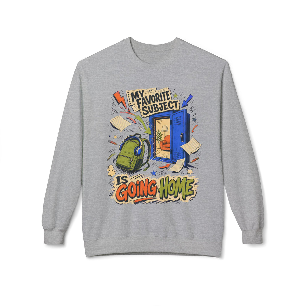Back To School Collection — Crewneck Sweatshirt — "My Favorite Subject Is Going Home" - Sweatshirt - Image 10