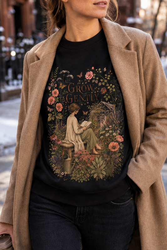 Grow Gently Sweatshirt — Vintage Floral Garden Crewneck - Sweatshirt - Image 2