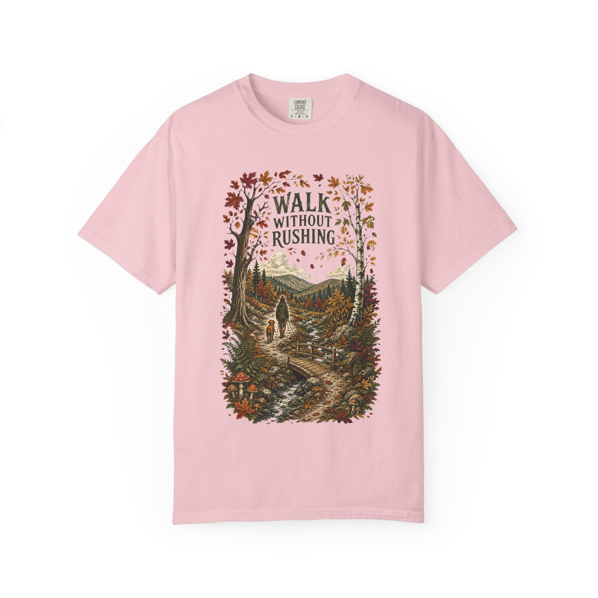 Walk Without Rushing Unisex T-Shirt — Vintage Forest Hiking Graphic Tee - T-Shirt - Image 10