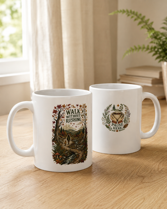 Walk Without Rushing Ceramic Mug — Double-Sided Nature Coffee Cup (11oz/15oz) - Mug - Image 2