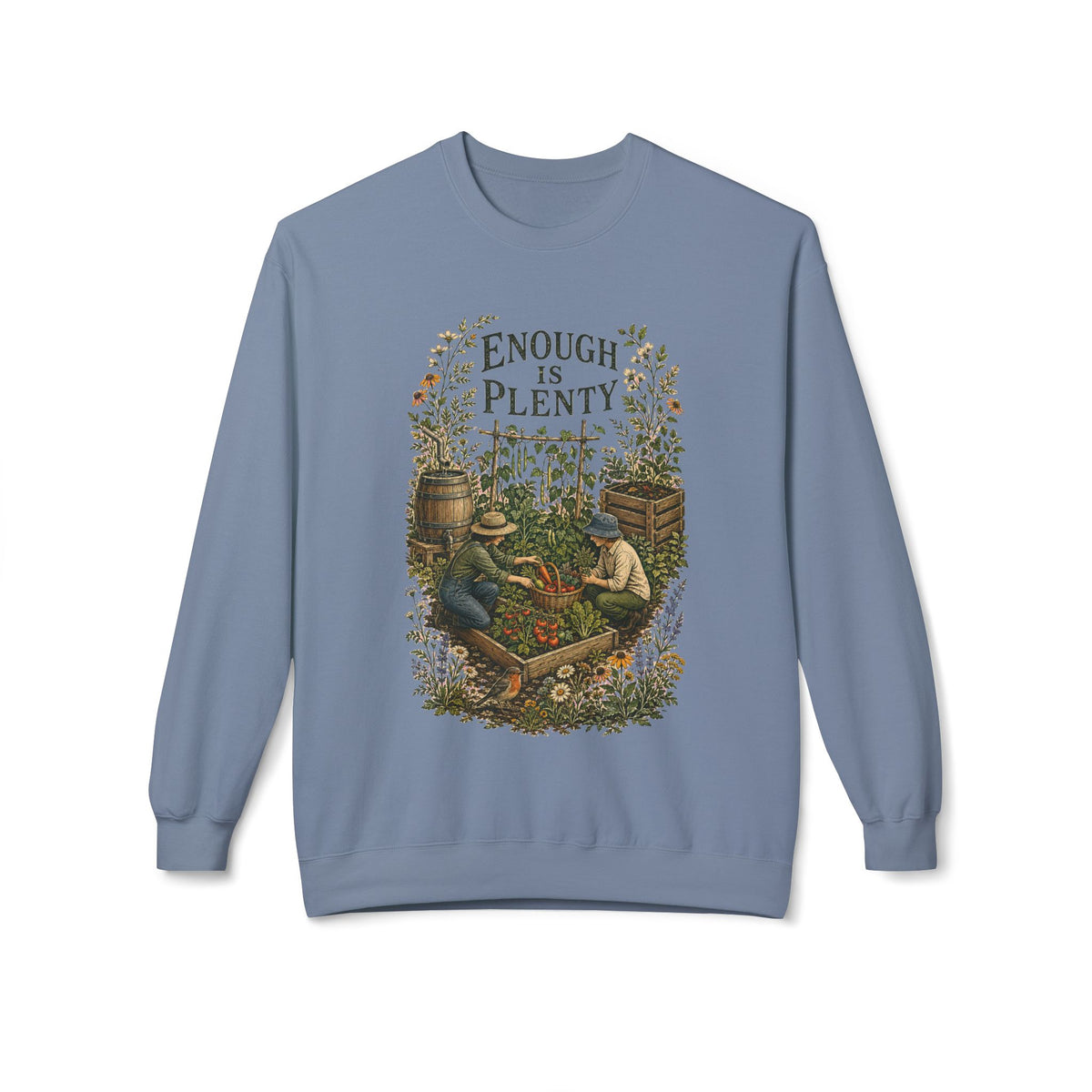 Enough Is Plenty Unisex Sweatshirt — Vintage Garden & Harvest Crewneck - Sweatshirt - Image 8