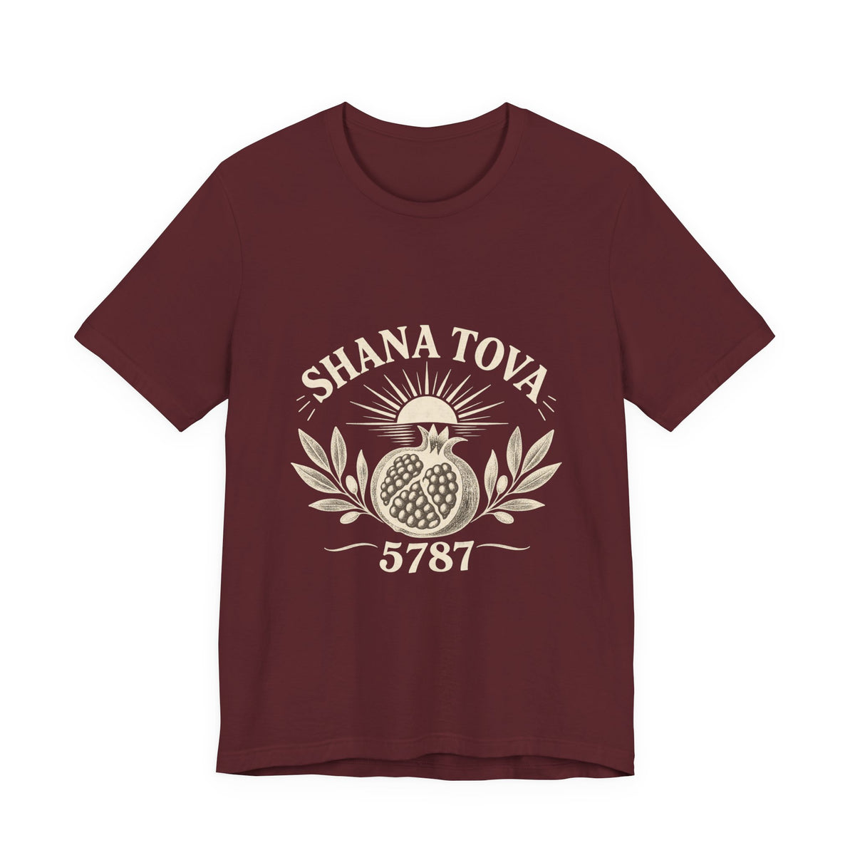 Shana Tova 5787 Pomegranate Unisex Tee — Rosh Hashanah Holiday T-Shirt - T-Shirt - Image 6