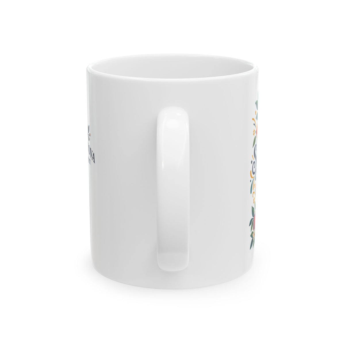 Shana Tova 5787 Mug – Colorful Rosh Hashanah Pomegranate, Apple & Honey Ceramic Cup - Mug - Image 6