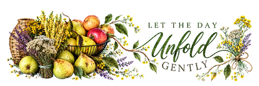 “Let the Day Unfold Gently” Mug – Floral Pear Harvest Ceramic Coffee Cup, 11oz - Mug - Image 2