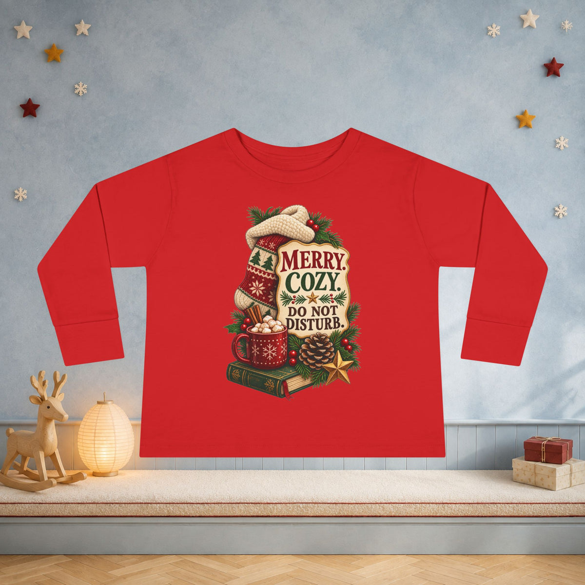 Merry & Cozy Toddler Christmas Long Sleeve Shirt – Do Not Disturb Holiday Tee - Kids clothes - Image 8