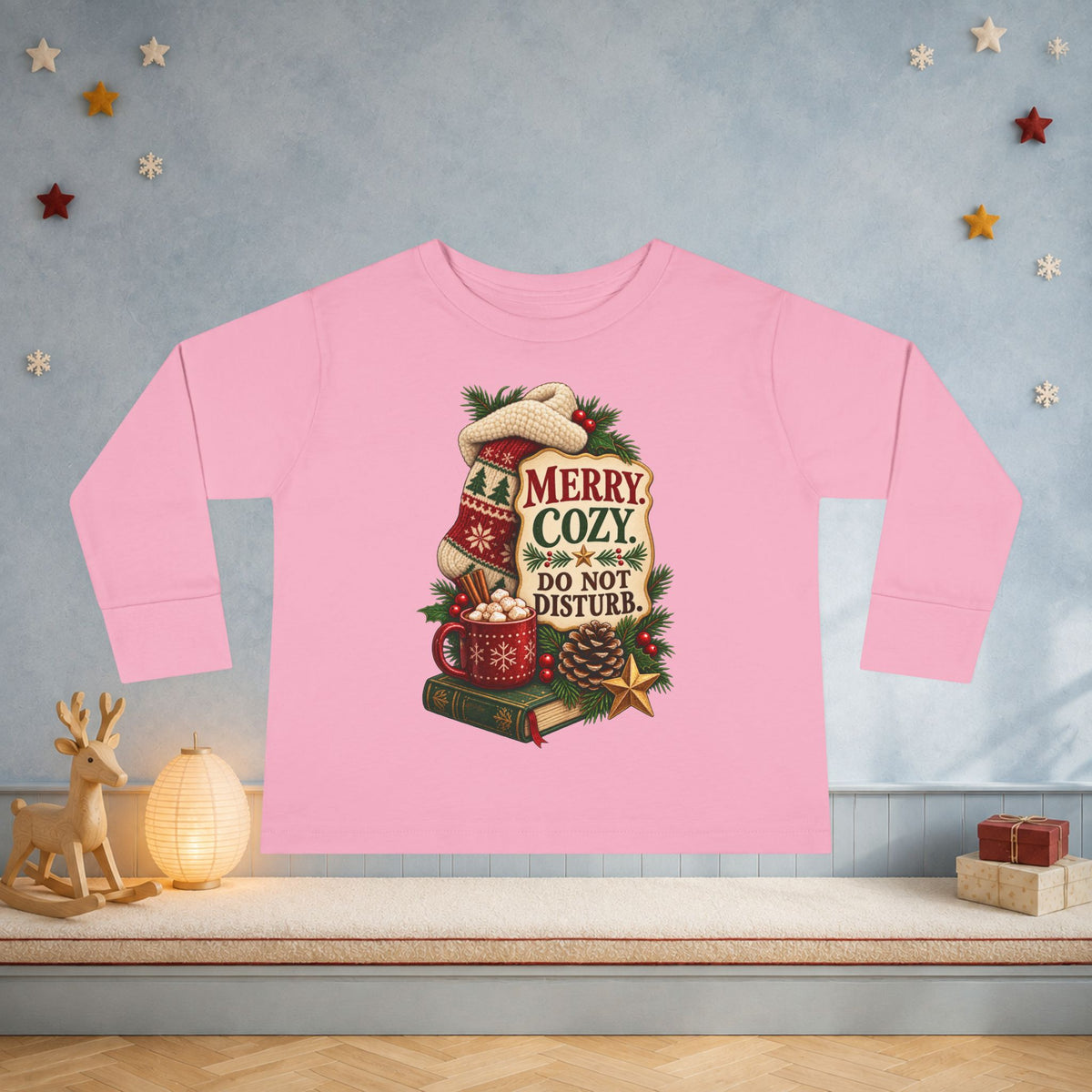 Merry & Cozy Toddler Christmas Long Sleeve Shirt – Do Not Disturb Holiday Tee - Kids clothes - Image 7
