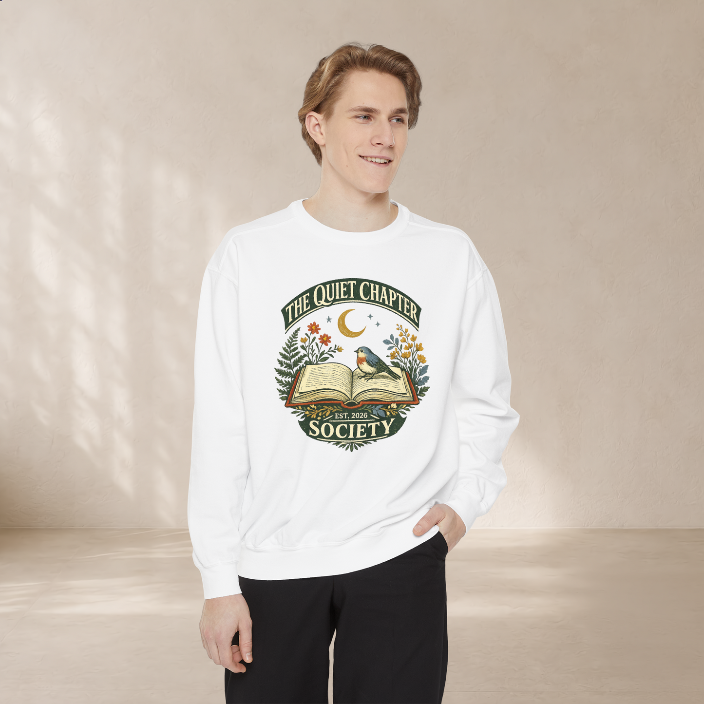The Quiet Chapter Society Sweatshirt — Cozy Book Lover Crewneck