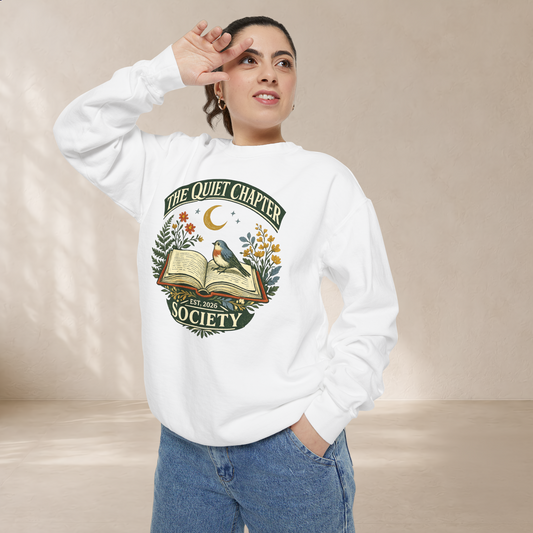 The Quiet Chapter Society Sweatshirt — Cozy Book Lover Crewneck
