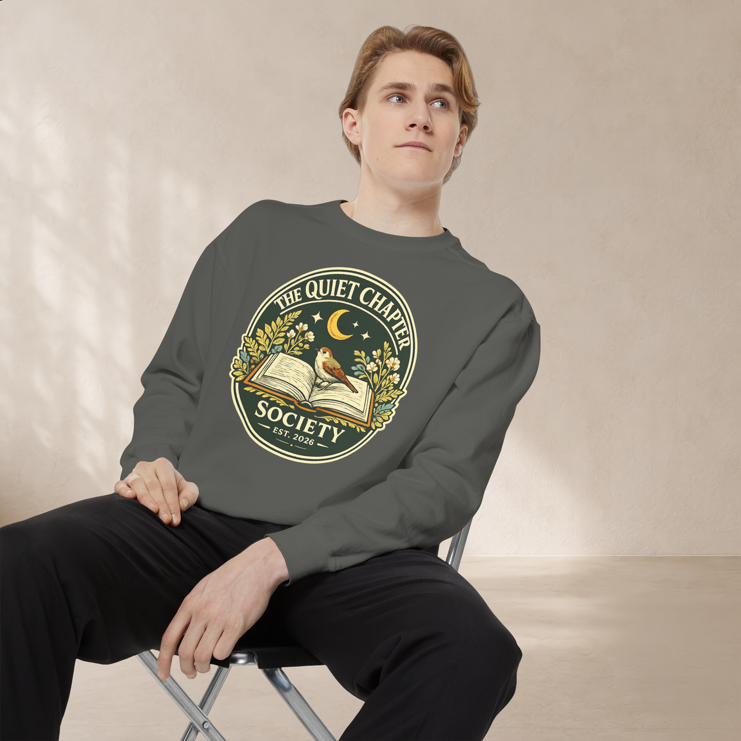 The Quiet Chapter Society Sweatshirt — Cozy Book Lover Crewneck