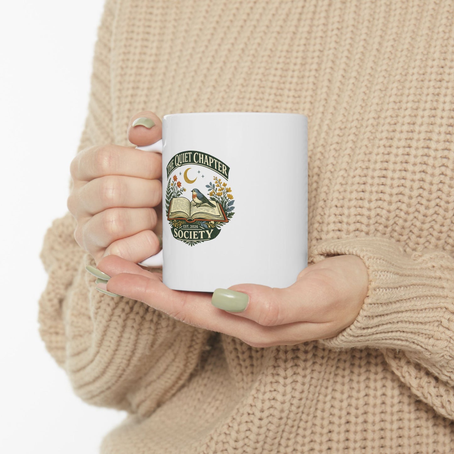 Quiet Chapter Society Mug – Vintage Reading Club Coffee Cup