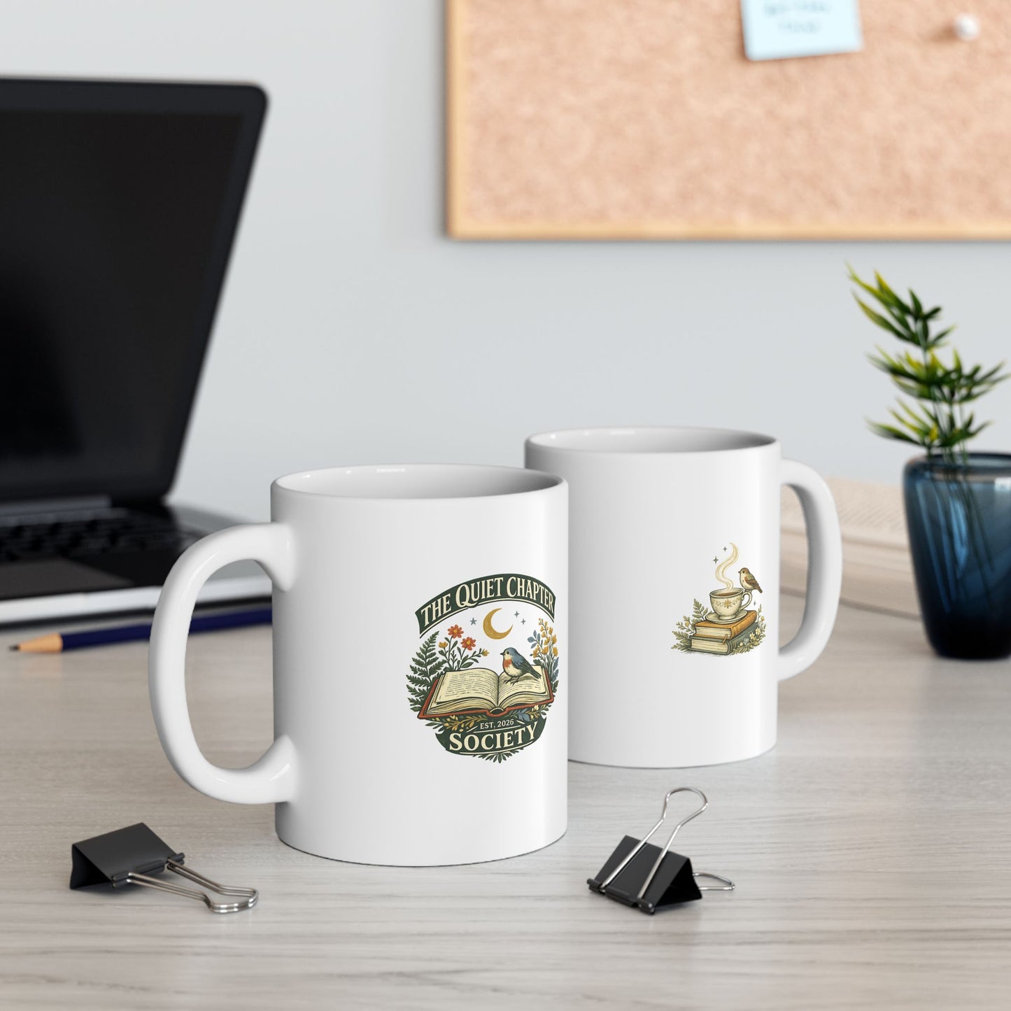 Quiet Chapter Society Mug – Vintage Reading Club Coffee Cup
