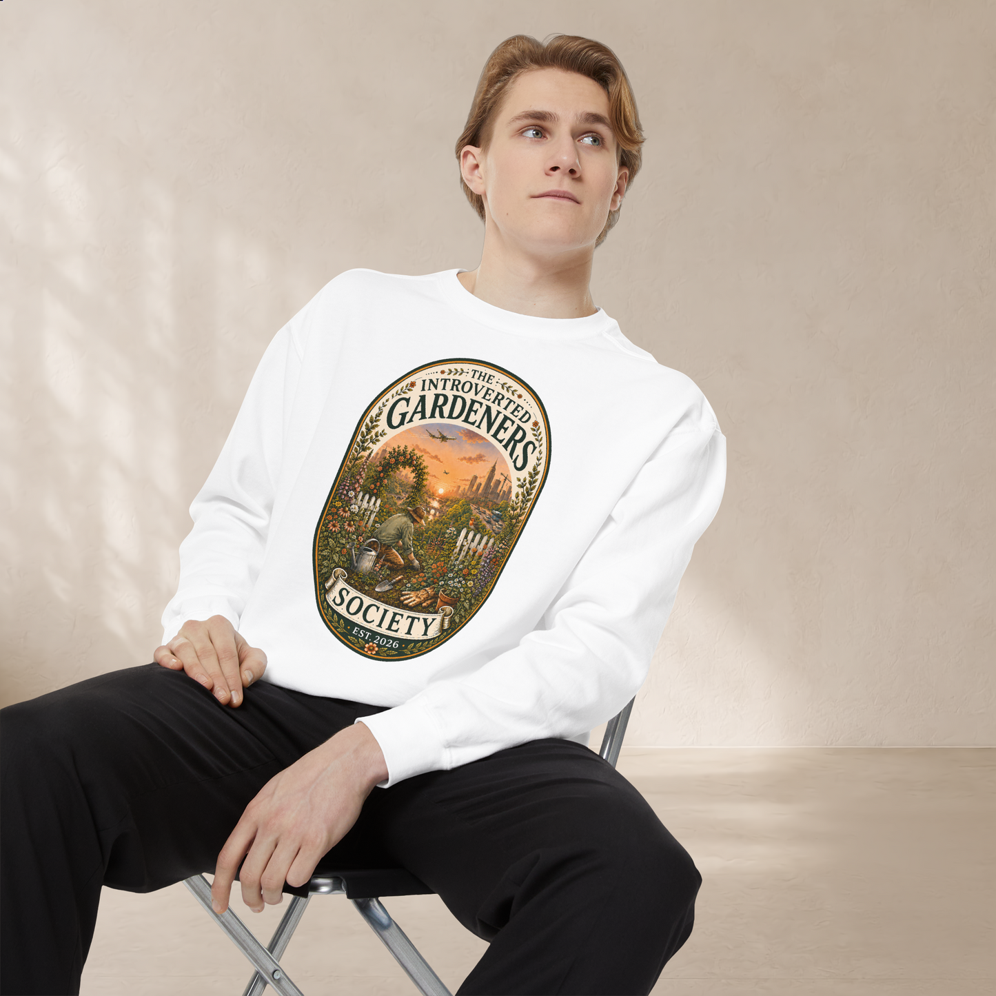 Introverted Gardeners Society Sweatshirt — Vintage Botanical Crewneck