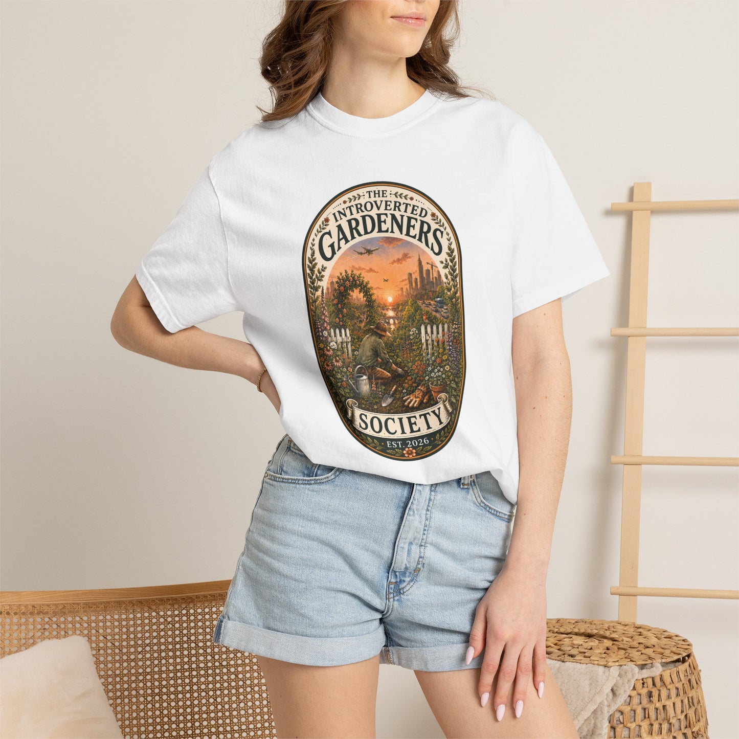 Gardeners Society T-Shirt — "Introverted Gardeners Society" Vintage Plant Lover Tee