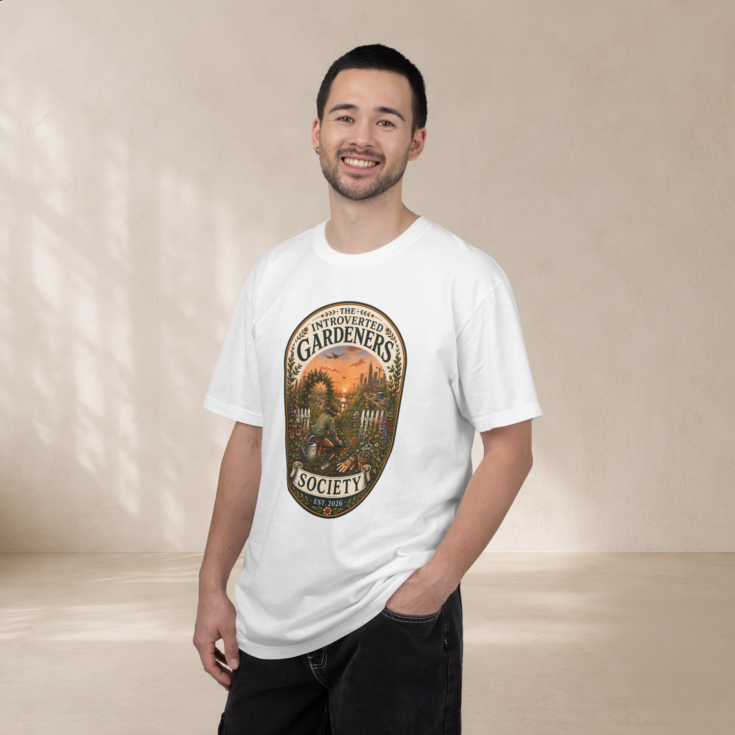 Gardeners Society T-Shirt — "Introverted Gardeners Society" Vintage Plant Lover Tee