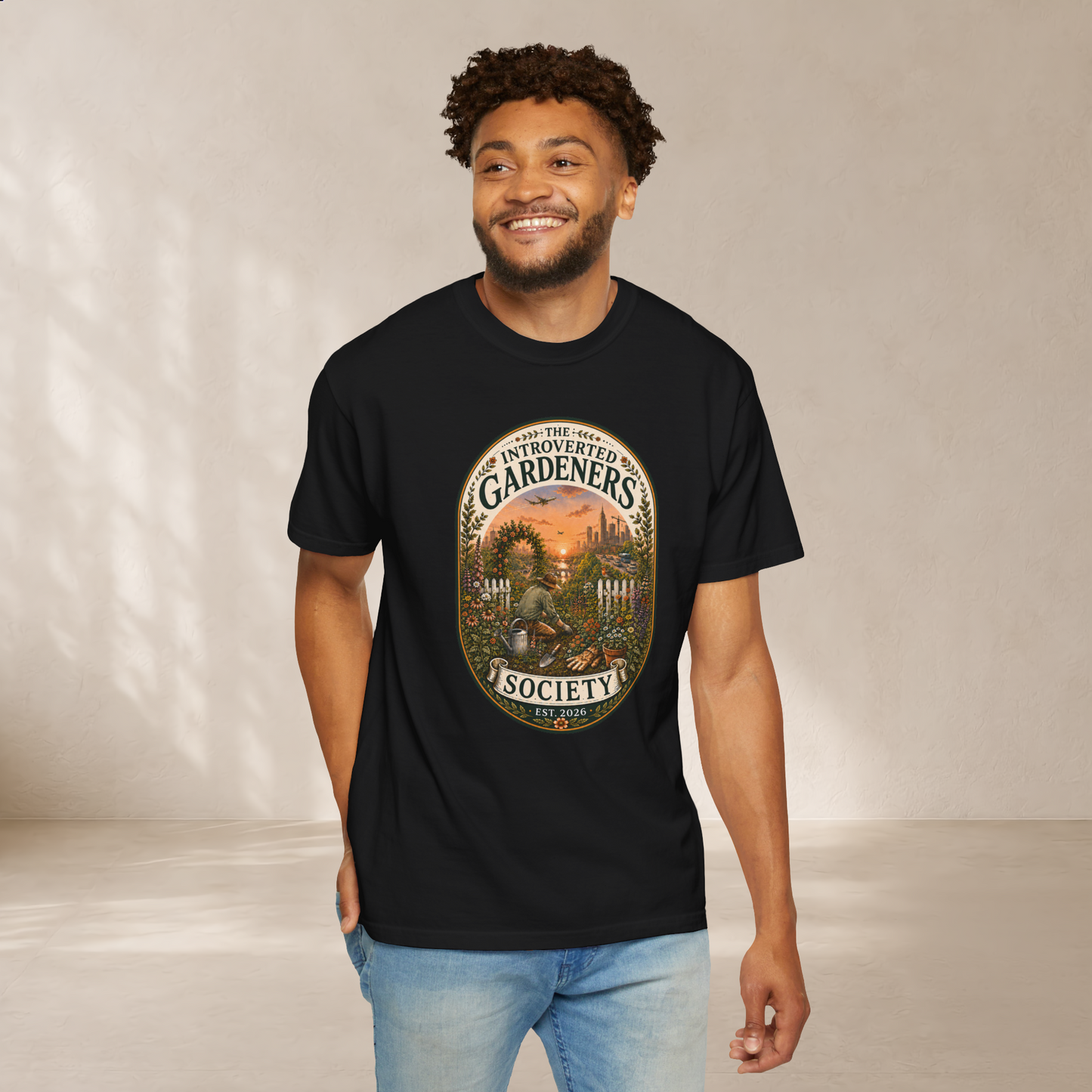 Gardeners Society T-Shirt — "Introverted Gardeners Society" Vintage Plant Lover Tee