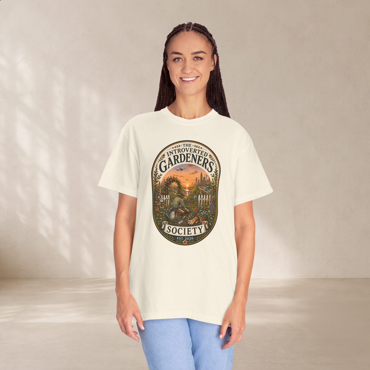 Gardeners Society T-Shirt — "Introverted Gardeners Society" Vintage Plant Lover Tee