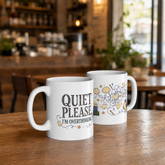 Back to School Collection – Coffee Cup – Quiet Please I’m Overthinking