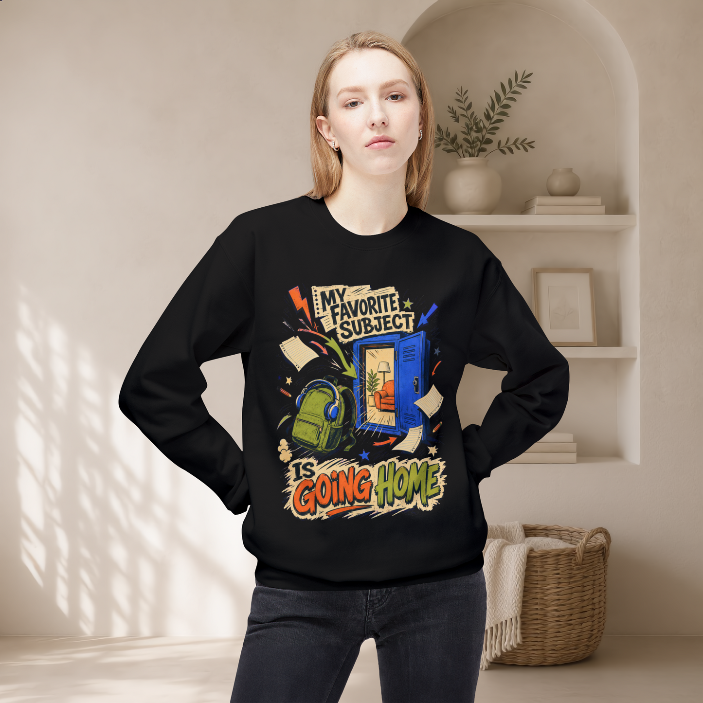 Back To School Collection  — Crewneck Sweatshirt  — "My Favorite Subject Is Going Home"