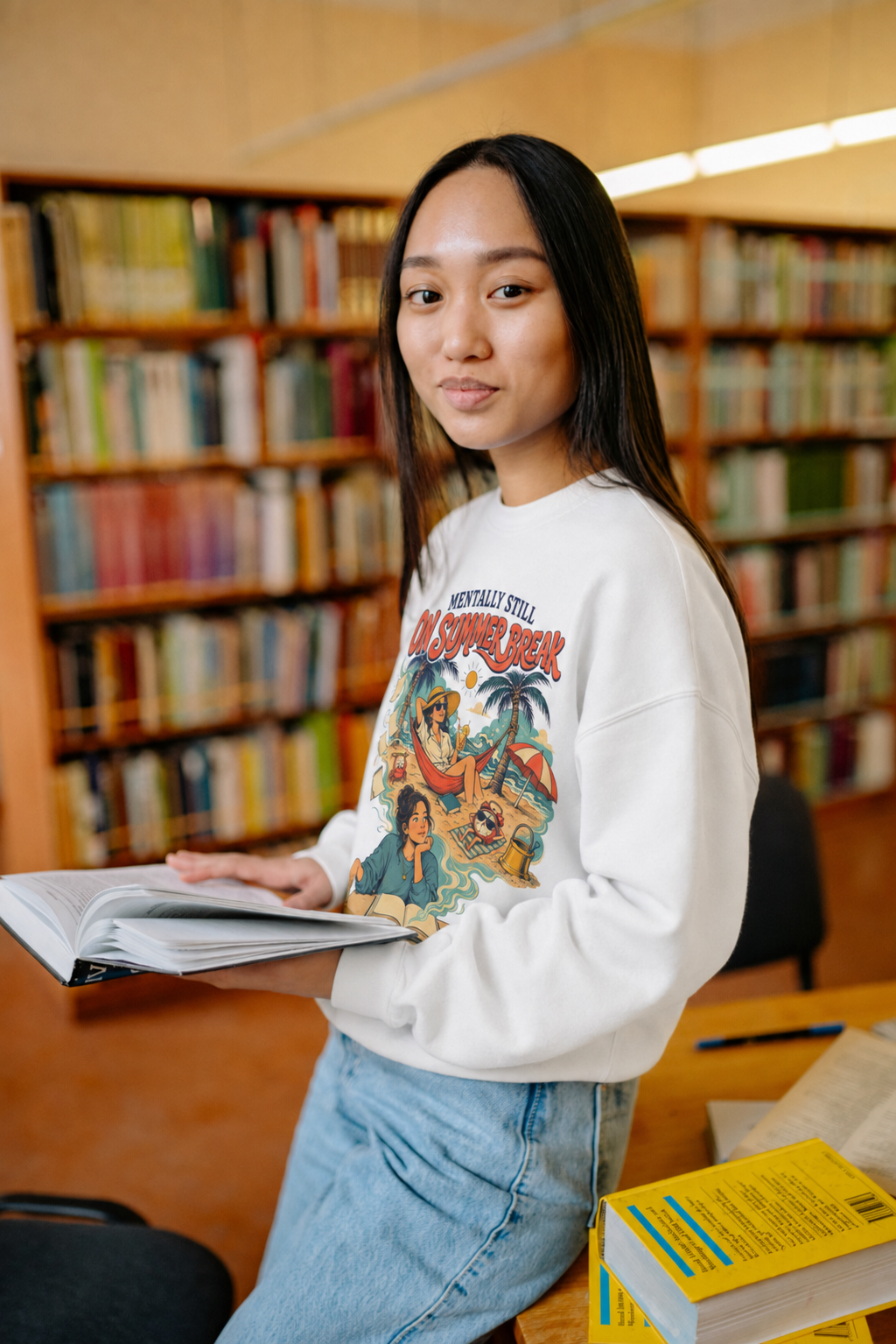 Back To School Collection – Crewneck Unisex Sweatshirt — "Mentally Still On Summer Break"