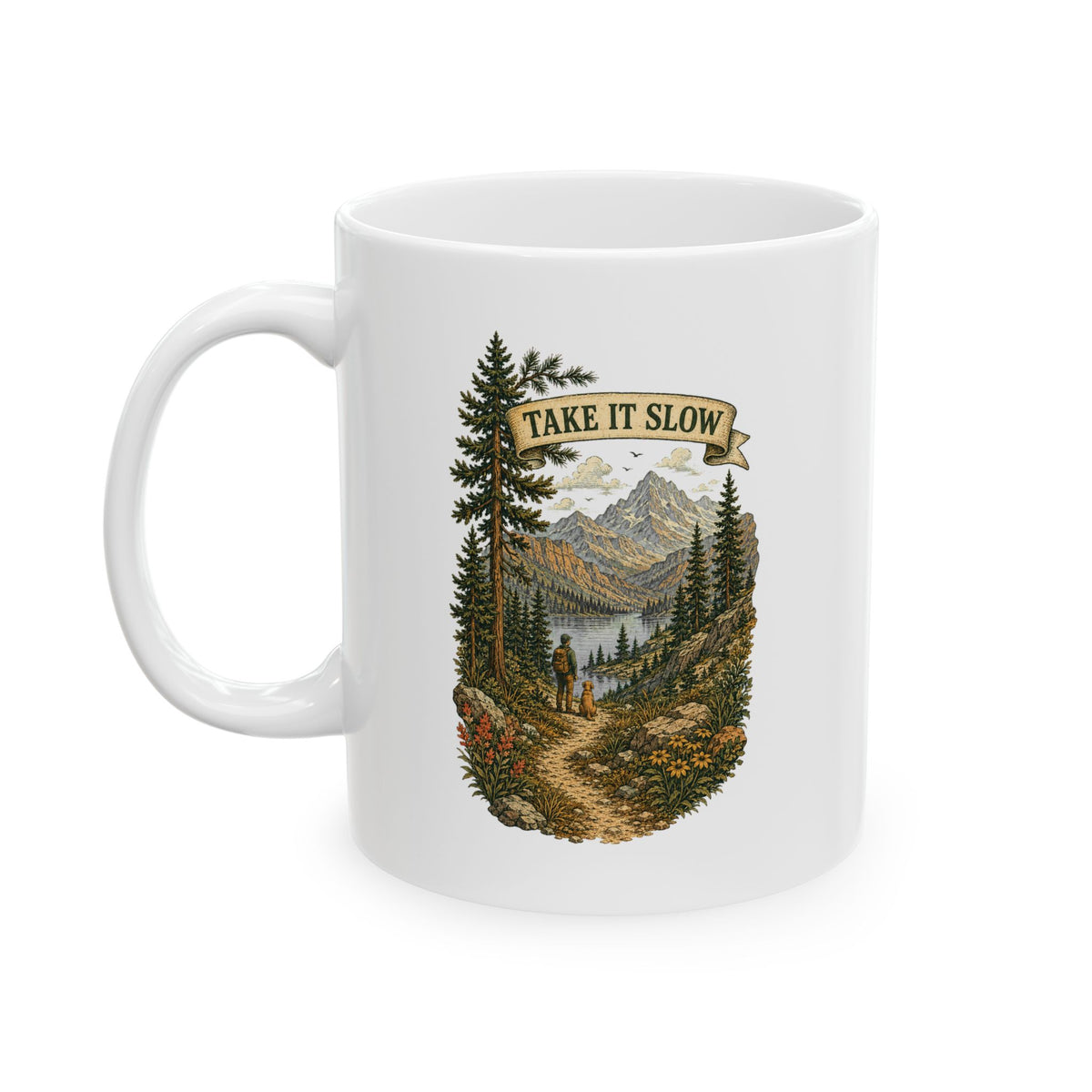 Take It Slow Mountain Mug — Vintage Hiking Coffee Cup (11oz & 15oz) - Mug - Image 2