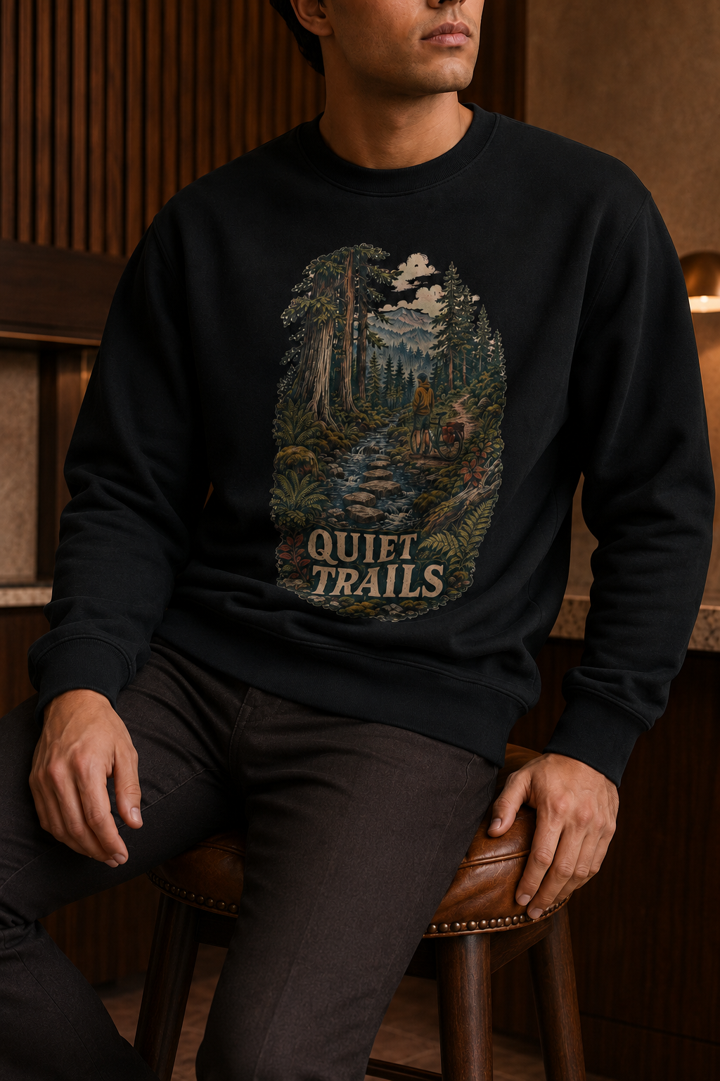 Quiet Trails Sweatshirt — Vintage Mountain Crewneck - Sweatshirt - Image 3