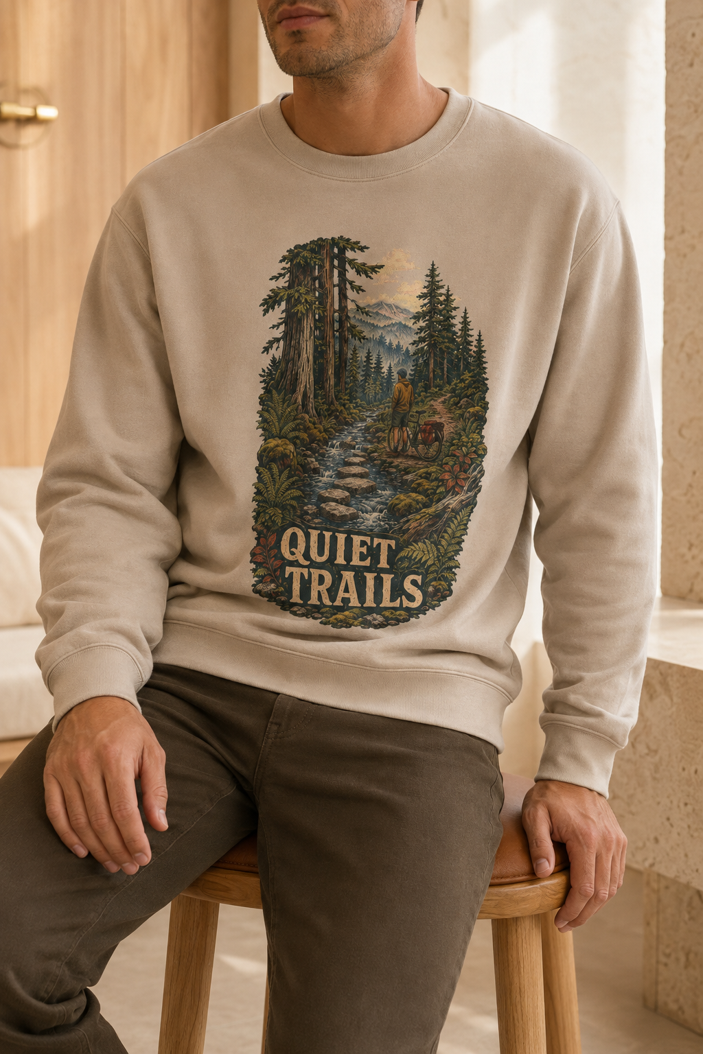 Quiet Trails Sweatshirt — Vintage Mountain Crewneck - Sweatshirt - Image 1