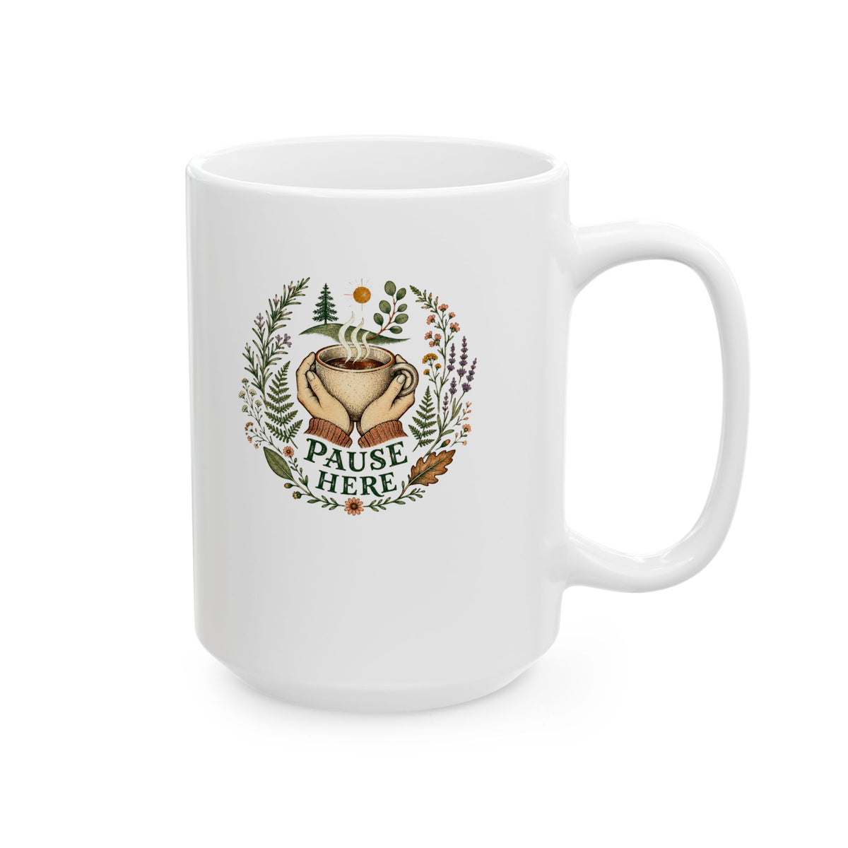 Quiet Trails Mug — Mountain & Botanical Coffee Cup (11oz & 15oz) - Mug - Image 6