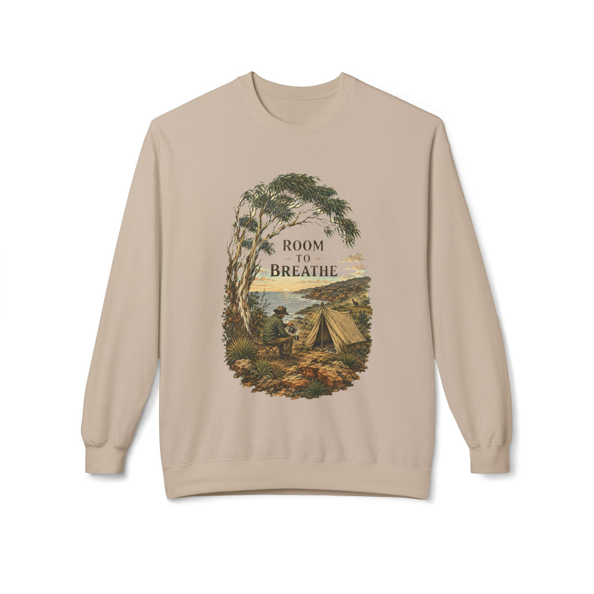 Room to Breathe Sweatshirt — Vintage Coastal Camping Crewneck - Sweatshirt - Image 6