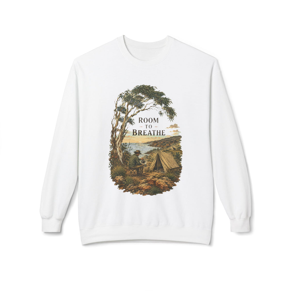 Room to Breathe Sweatshirt — Vintage Coastal Camping Crewneck - Sweatshirt - Image 4