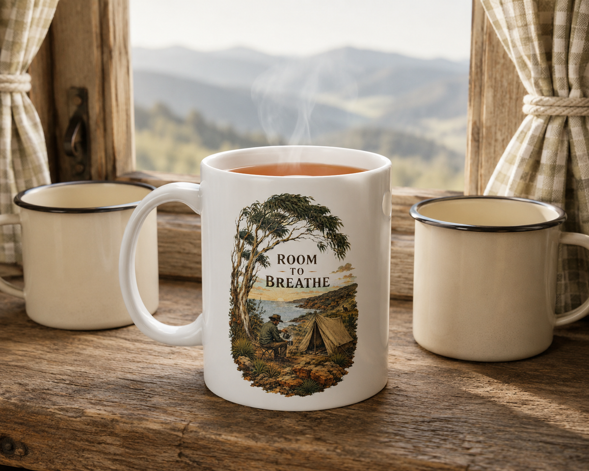 Room to Breathe Mug — Coastal Camping Coffee Cup (11oz & 15oz) - Mug - Image 1