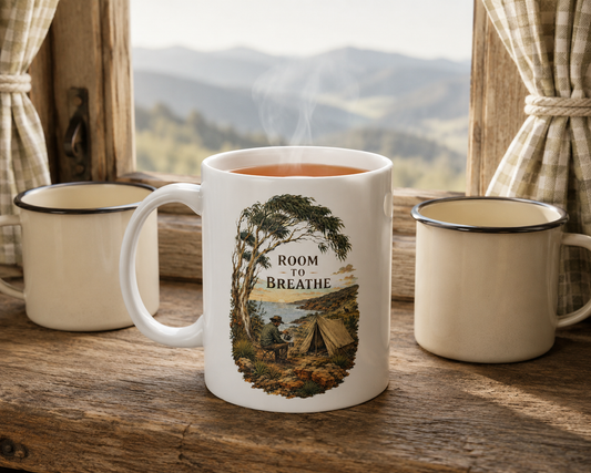 Room to Breathe Mug — Coastal Camping Coffee Cup (11oz & 15oz) - Mug - Image 1