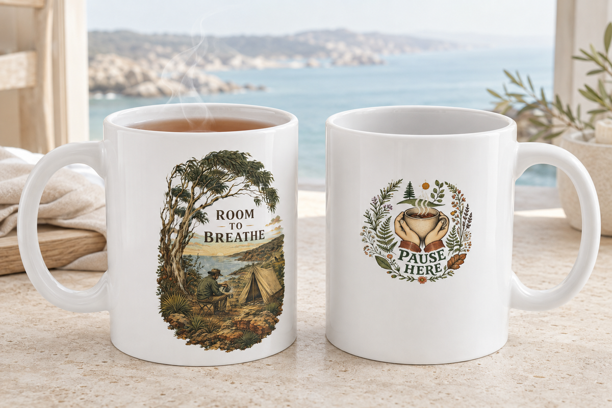Room to Breathe Mug — Coastal Camping Coffee Cup (11oz & 15oz) - Mug - Image 3