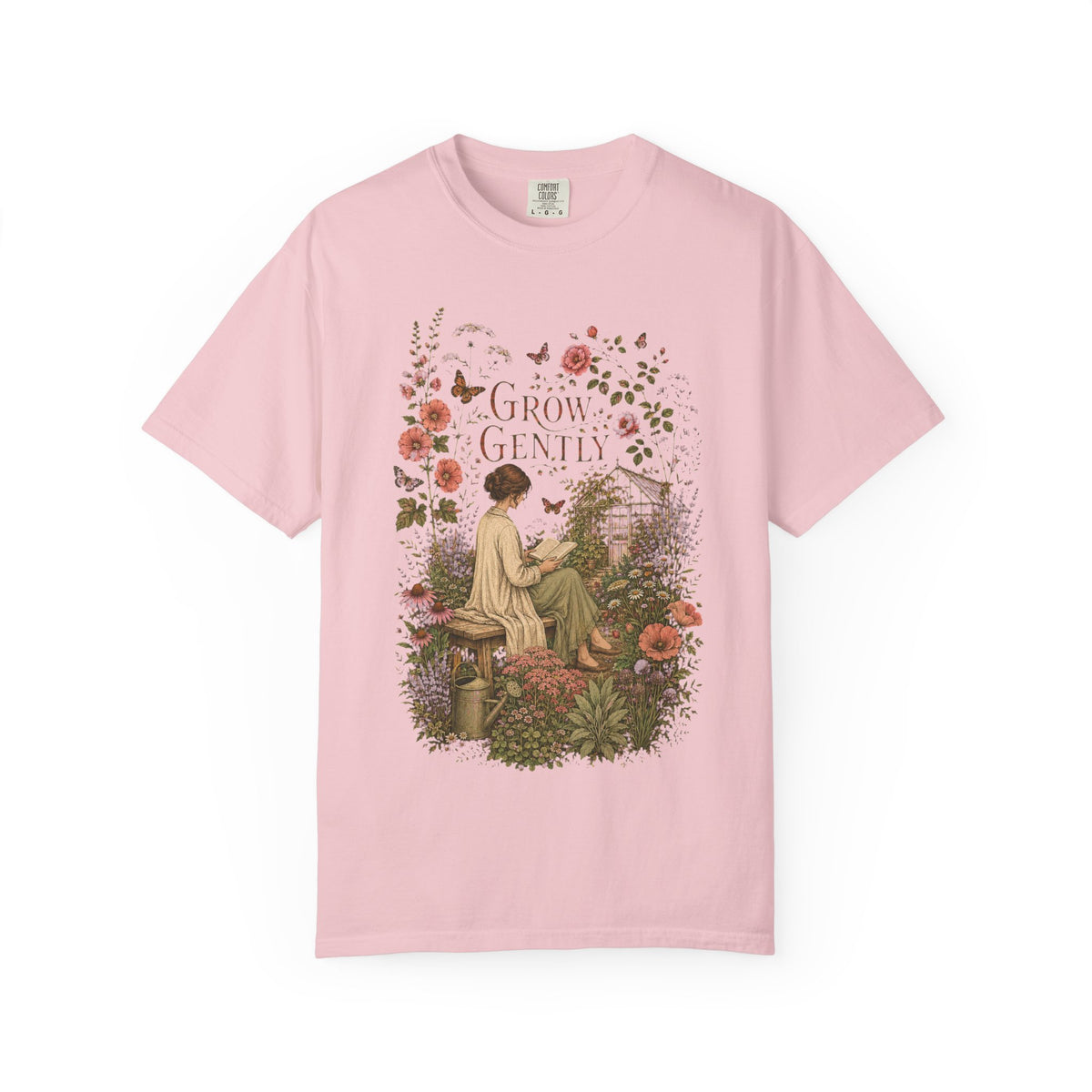 Grow Gently T-Shirt — Vintage Floral Garden Tee - T-Shirt - Image 6