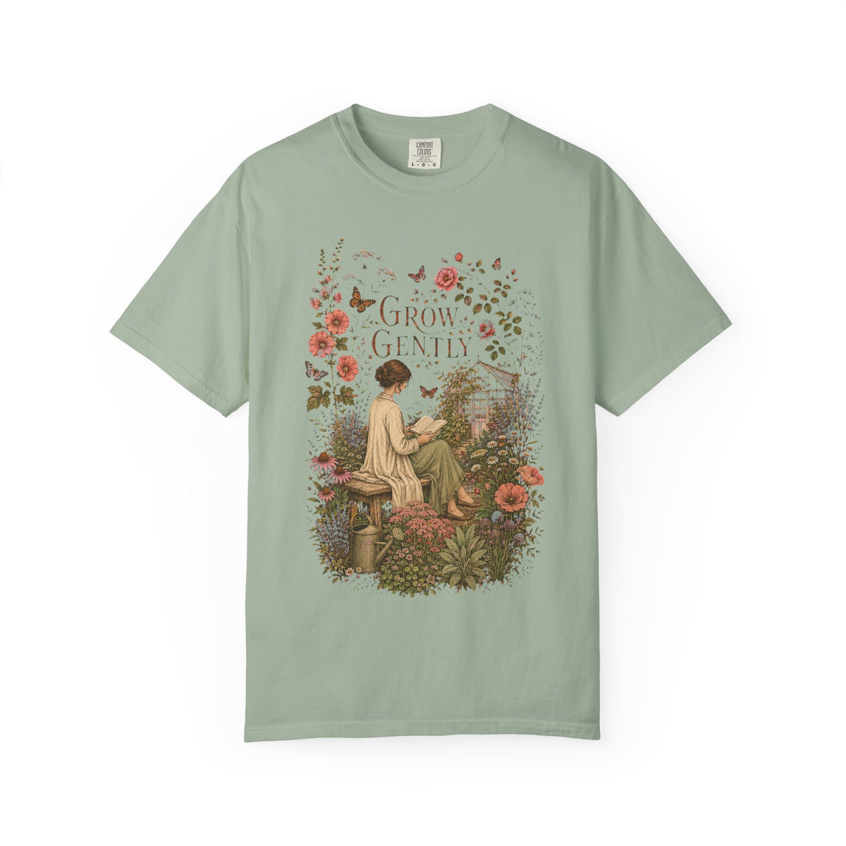 Grow Gently T-Shirt — Vintage Floral Garden Tee - T-Shirt - Image 7