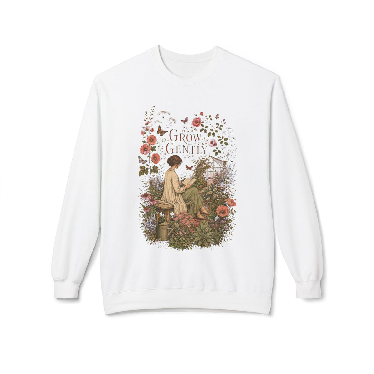 Grow Gently Sweatshirt — Vintage Floral Garden Crewneck - Sweatshirt - Image 4