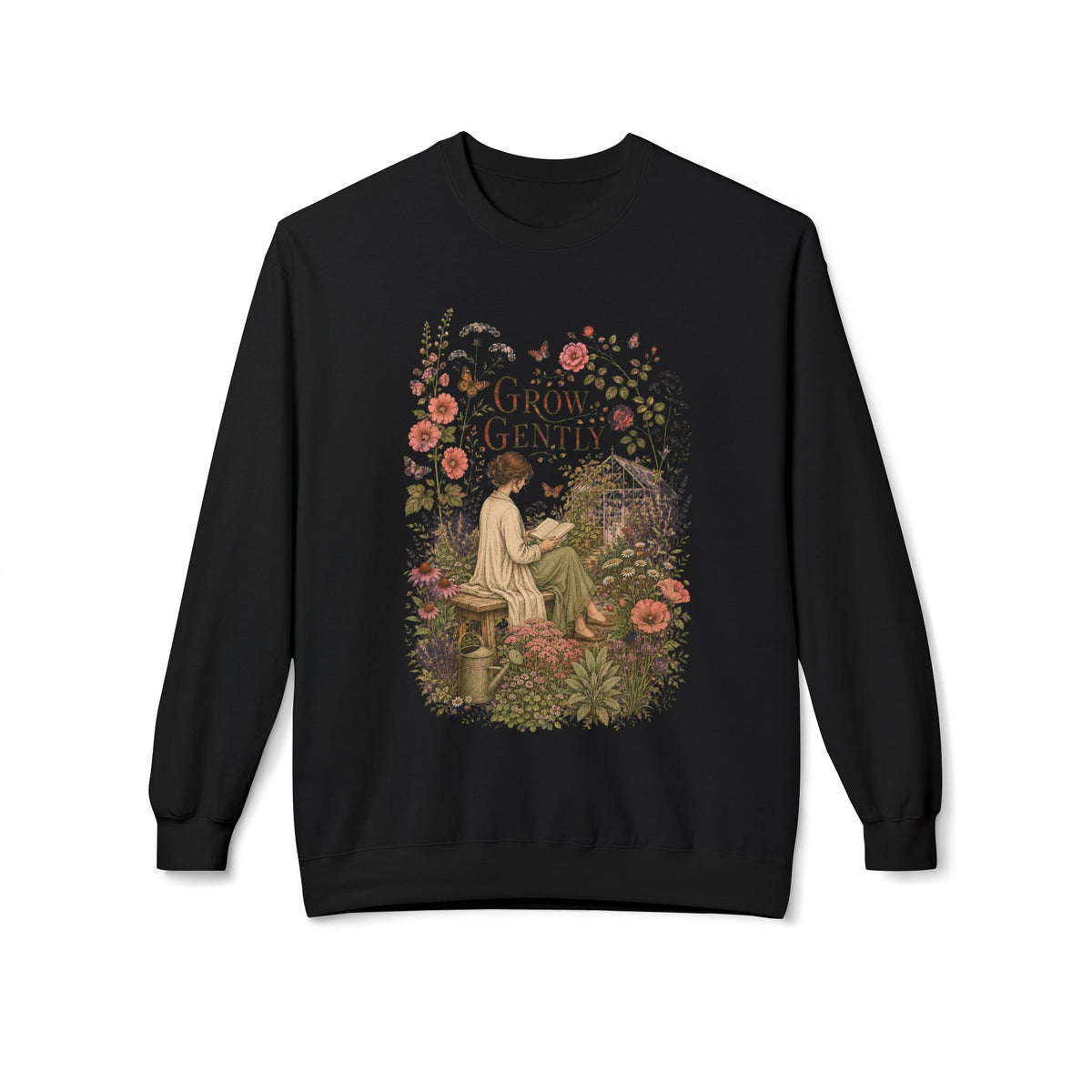 Grow Gently Sweatshirt — Vintage Floral Garden Crewneck - Sweatshirt - Image 5
