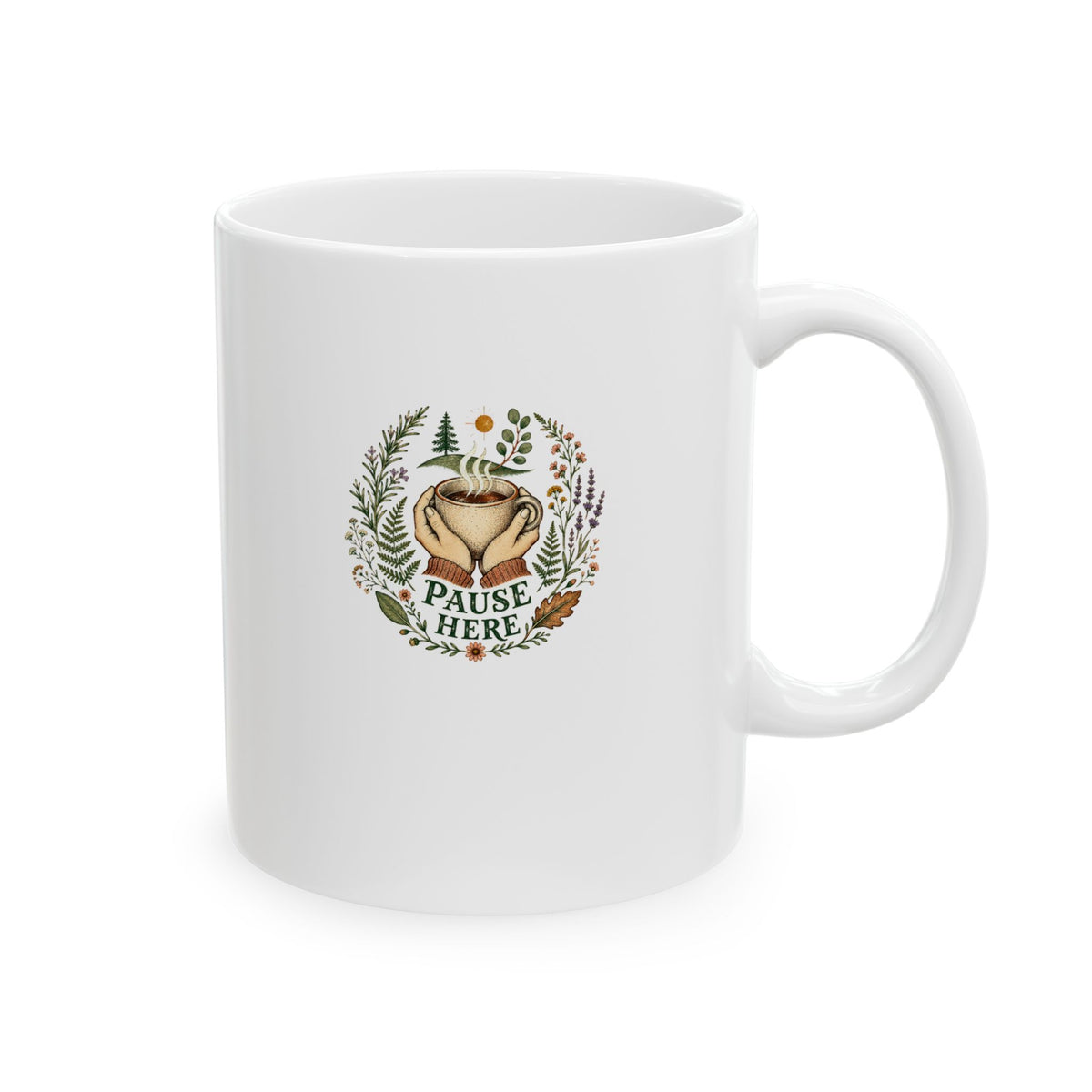 Grow Gently Floral Mug – Botanical Ceramic Coffee Cup (11oz & 15oz) - Mug - Image 4