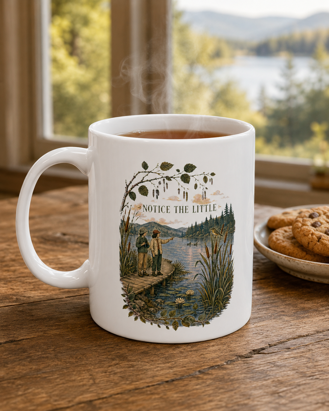 Notice the Little & Pause Here Ceramic Mug — Scenic Nature Coffee Cup (11oz) - Mug - Image 1