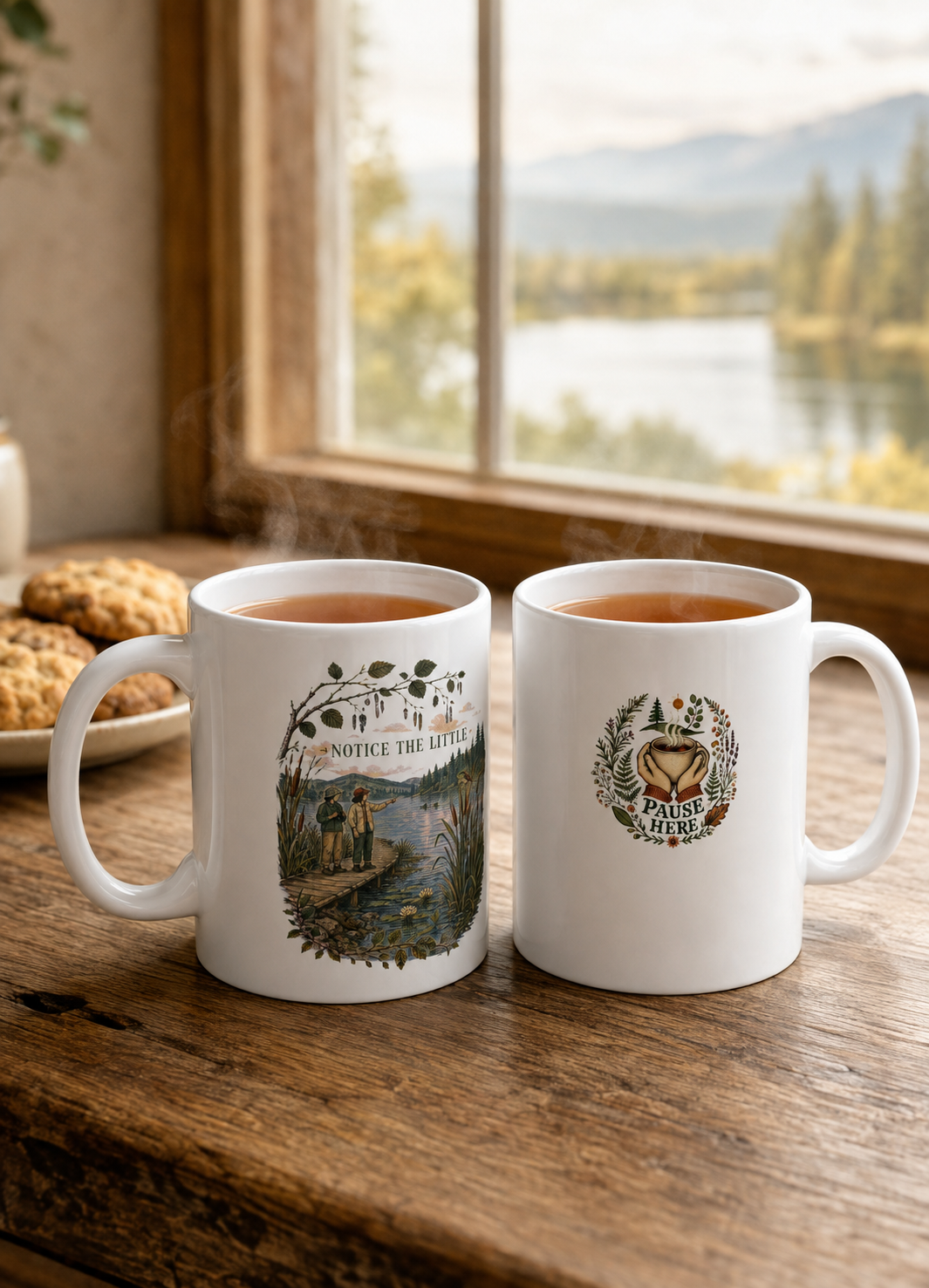 Notice the Little & Pause Here Ceramic Mug — Scenic Nature Coffee Cup (11oz) - Mug - Image 2