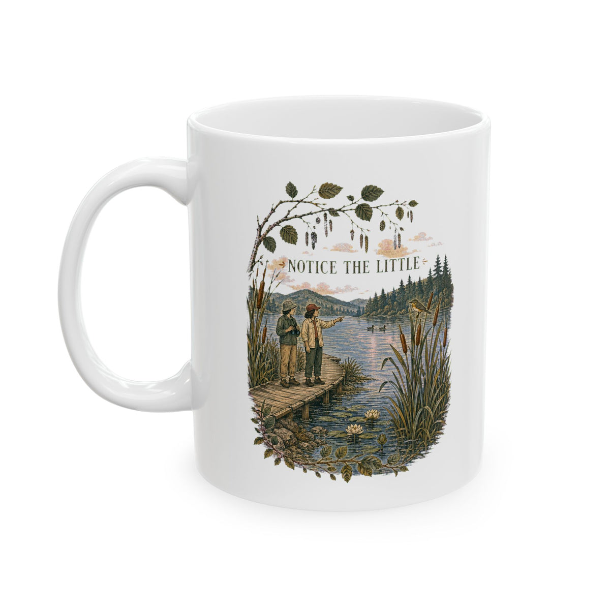 Notice the Little & Pause Here Ceramic Mug — Scenic Nature Coffee Cup (11oz) - Mug - Image 3