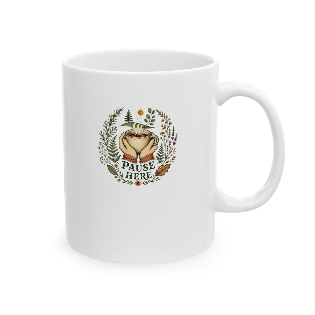 Notice the Little & Pause Here Ceramic Mug — Scenic Nature Coffee Cup (11oz) - Mug - Image 4