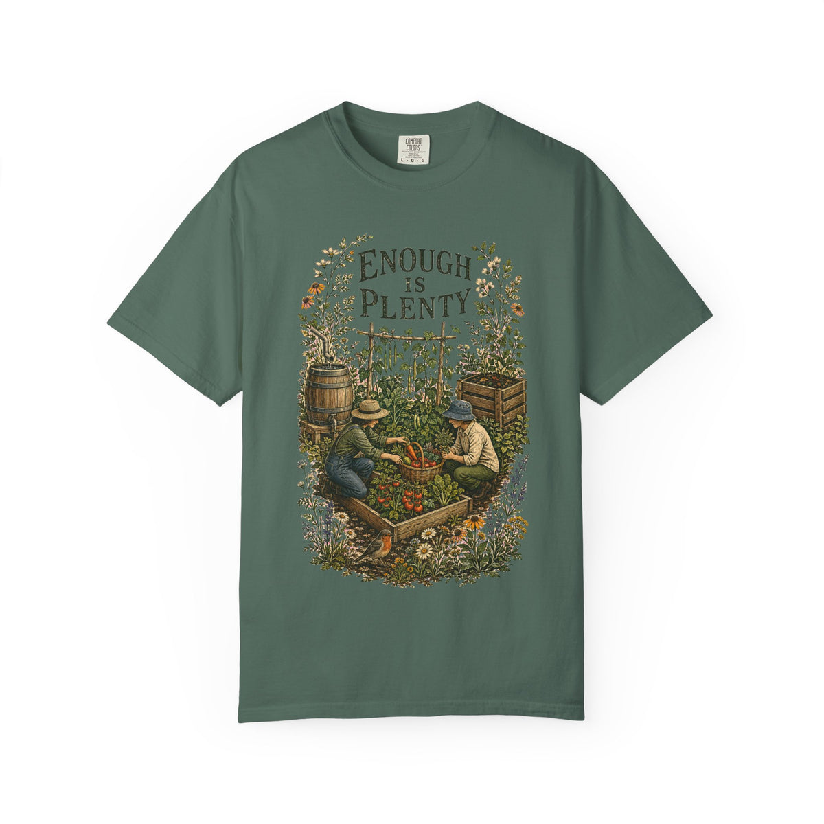 Enough Is Plenty Unisex T-Shirt — Vintage Garden & Harvest Graphic Tee - T-Shirt - Image 7