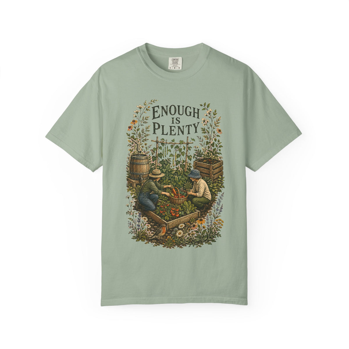 Enough Is Plenty Unisex T-Shirt — Vintage Garden & Harvest Graphic Tee - T-Shirt - Image 6
