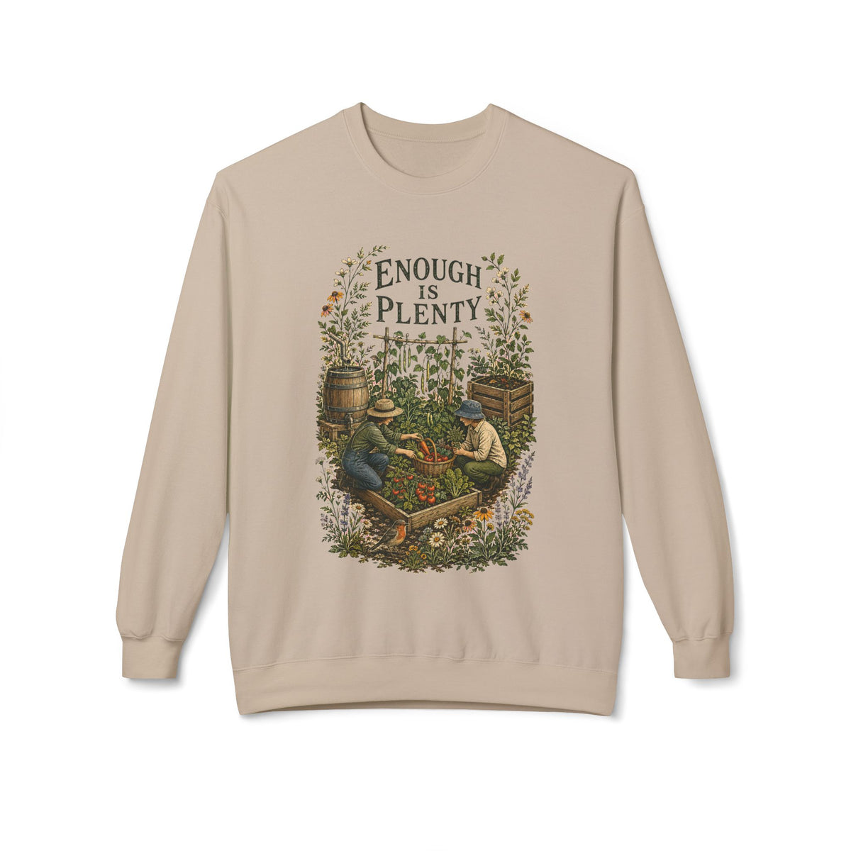 Enough Is Plenty Unisex Sweatshirt — Vintage Garden & Harvest Crewneck - Sweatshirt - Image 3