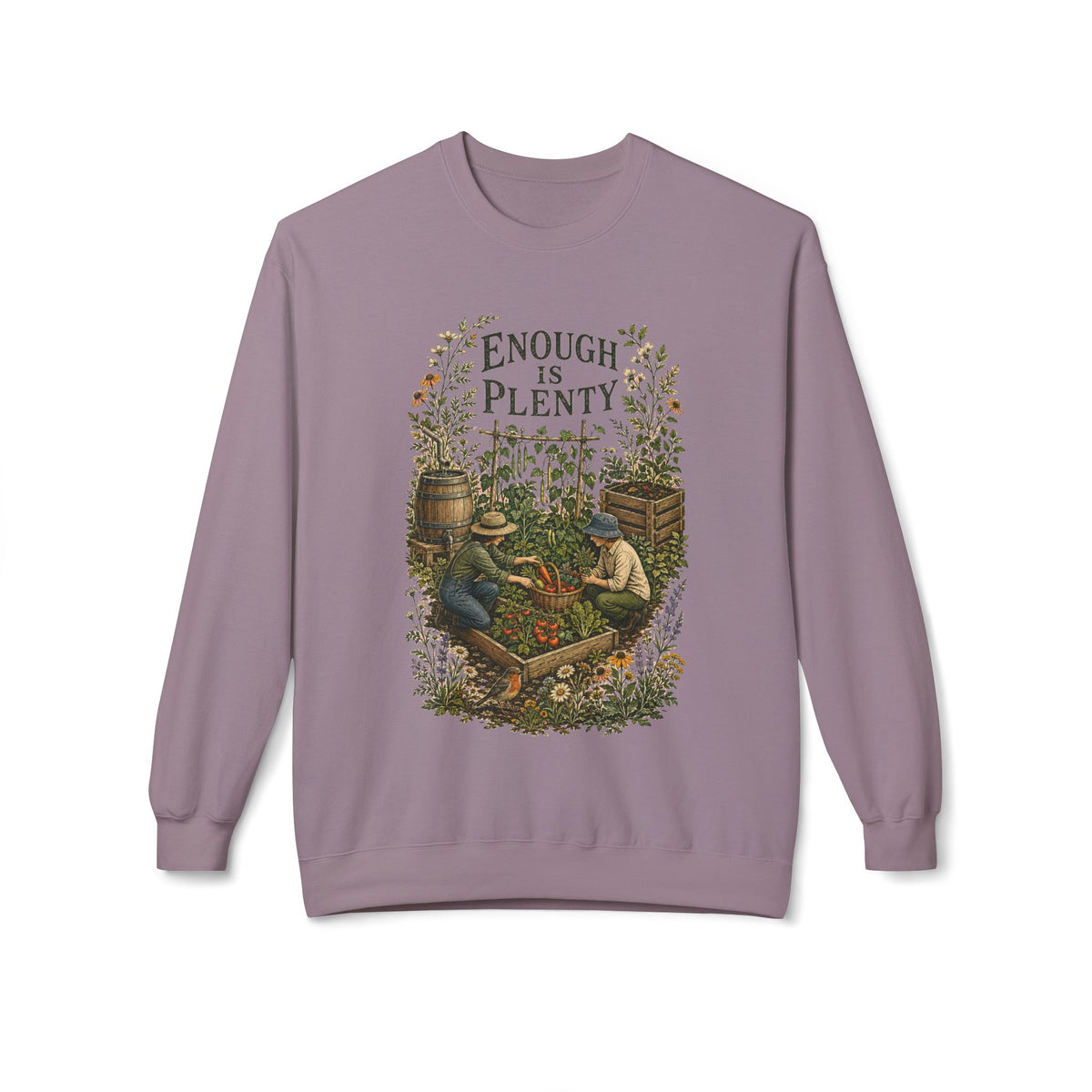 Enough Is Plenty Unisex Sweatshirt — Vintage Garden & Harvest Crewneck - Sweatshirt - Image 6