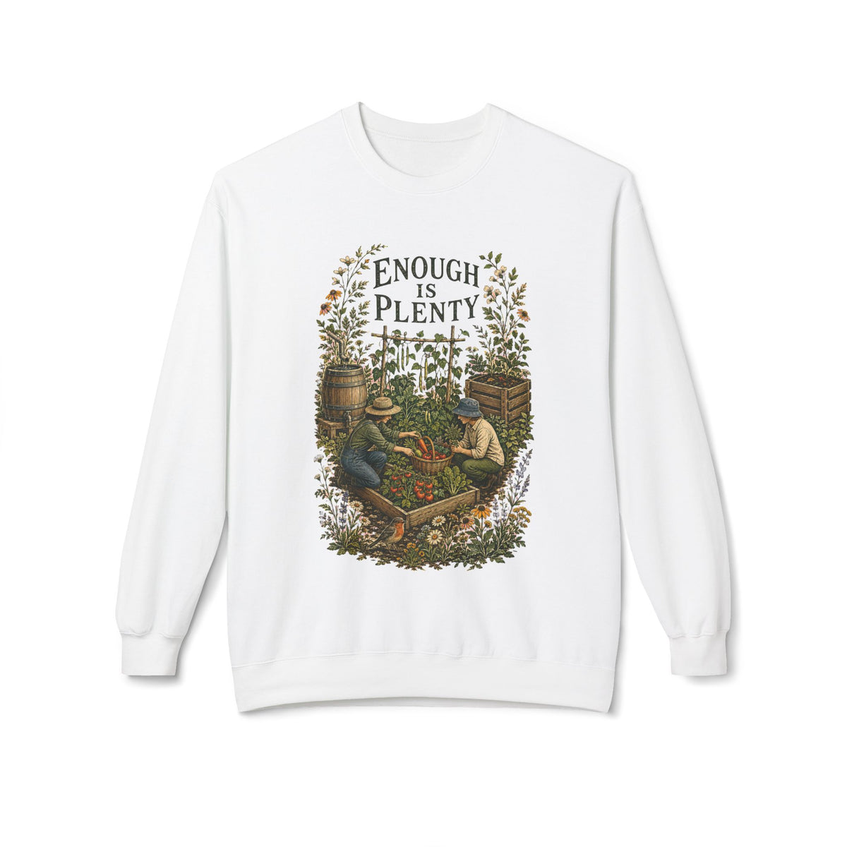 Enough Is Plenty Unisex Sweatshirt — Vintage Garden & Harvest Crewneck - Sweatshirt - Image 7