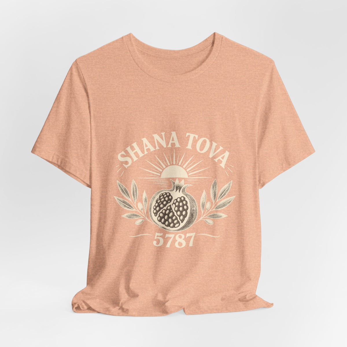 Shana Tova 5787 Pomegranate Unisex Tee — Rosh Hashanah Holiday T-Shirt - T-Shirt - Image 3