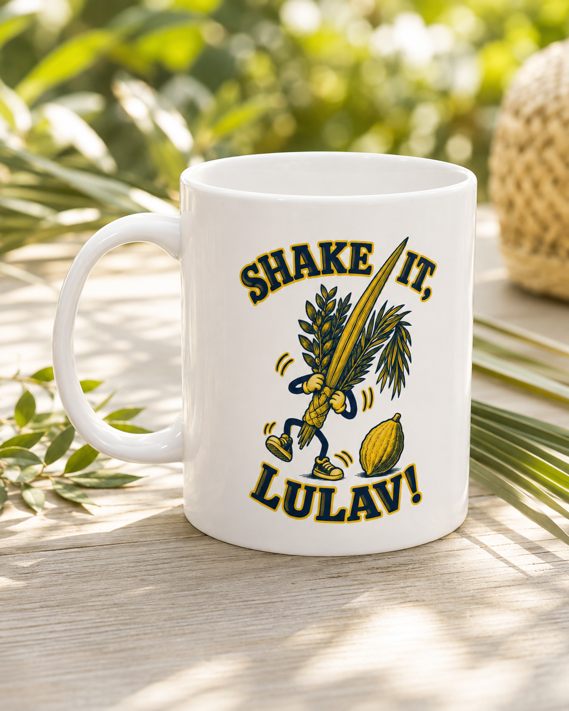 Shake It, Lulav! Mug – Funny Sukkot Four Species Ceramic Cup, 11oz - Mug - Image 1