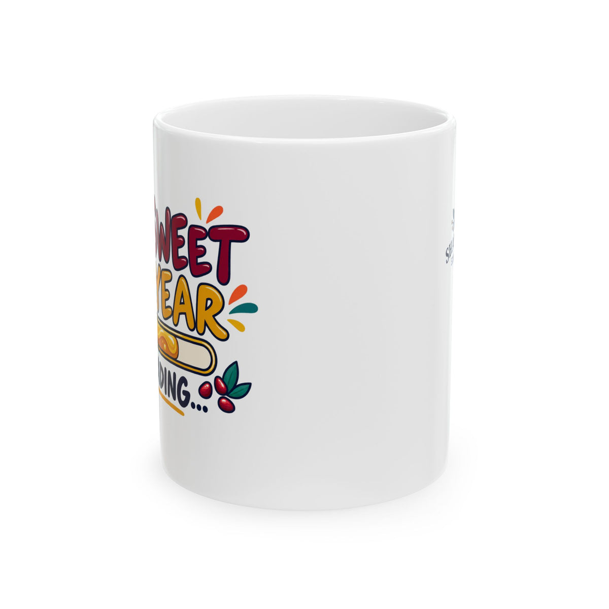 Shana Tova Ceramic Mug — “Sweet Year Loading…” Cute Bee, Apple & Honey Design, 11oz - Mug - Image 4