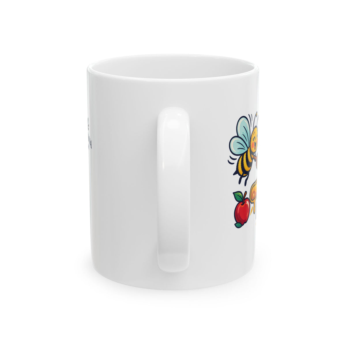 Shana Tova Ceramic Mug — “Sweet Year Loading…” Cute Bee, Apple & Honey Design, 11oz - Mug - Image 5